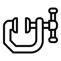 Metal anvil clamp icon, outline style vector