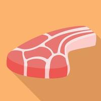 icono de bistec de vaca, tipo plano vector