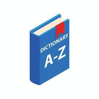 Dictionary book icon, isometric 3d style vector