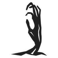 Zombie hand from ground icon, simple style vector