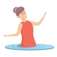 Female synchro swim icon cartoon vector. Sport ballet vector