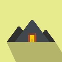 Mountain mine flat icon vector