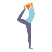 icono de actividad física de yoga, estilo de dibujos animados vector