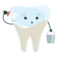 icono de pintura para blanquear los dientes, estilo de dibujos animados vector