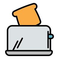 Breakfast toaster icon, outline style vector