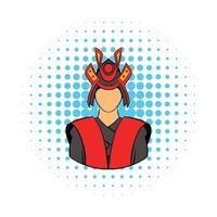 Samurai icon in comics style vector