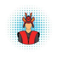 Samurai icon in comics style vector