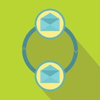 Synchronization messages icon, flat style vector