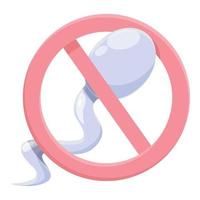 No spermatozoa icon cartoon vector. Birth control vector