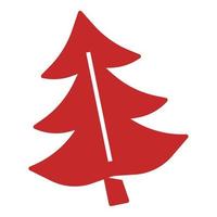 Red fir tree icon, simple style vector