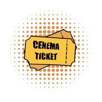 Cinema tickets comics icon vector