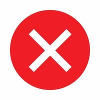 Red cross, check mark icon, simple style vector