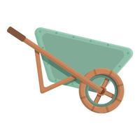 Mine wheelbarrow icon cartoon vector. Golden stone vector