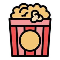 Popcorn bucket icon, outline style vector