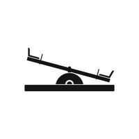 Seesaw black simple icon vector