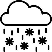 snow rain raining snowing falling - outline icon vector