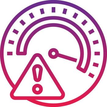 risk measure guage warning alert - gradient icon vector