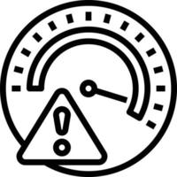 risk measure guage warning alert - outline icon vector