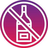 alcohol no diet nutrition drink - solid gradient icon vector