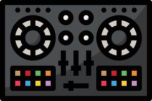 controlador de dj música instrumento musical - icono de contorno lleno vector