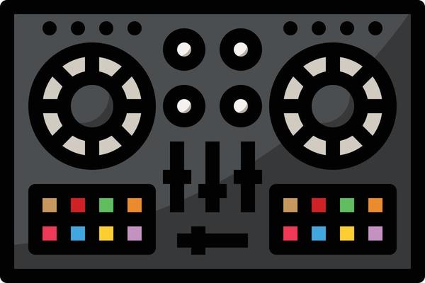dj controller music musical instrument - filled outline icon