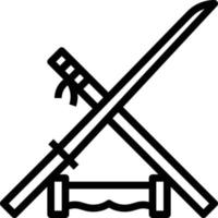 katana samurai blade arma japón - icono de contorno vector