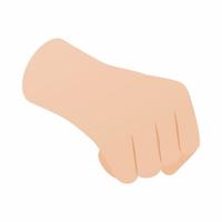 Hand with clenched fist icon, isometric 3d style vector