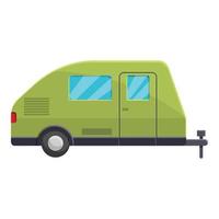 Motorhome camp trailer icon, cartoon style vector