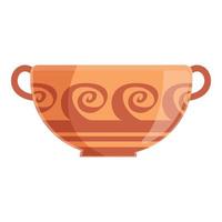 Amphora pitcher icon, cartoon style vector