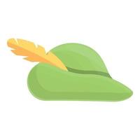 Archer green hat icon cartoon vector. Robin hood har vector