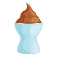 icono de helado marrón, estilo de dibujos animados vector