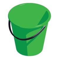 Bucket cleaner icon, isometric style vector