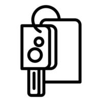 New key car sharing icon, outline style vector