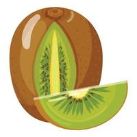 vector de dibujos animados de icono de kiwi fresco. fruta verde