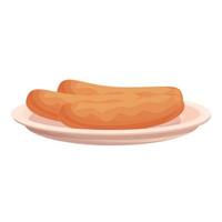 Portugese sausage icon cartoon vector. Portuguese food vector