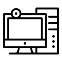 Personal computer icon, outline style vector