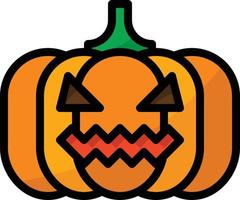 pumpkin head lighting decoration halloween - filled outline icon vector