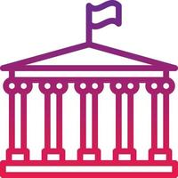 musuem bank roman architecture building - gradient icon vector