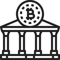 cryptocurrency bank blockchain bitcoin banking - icono de esquema vector