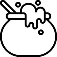 pot witch cauldron potion halloween - outline icon vector