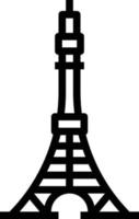 tokyo tower japón japonés hito - icono de contorno vector