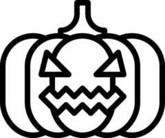 cabeza de calabaza iluminación decoración halloween - icono de contorno vector