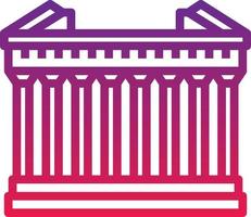 athens greece landmark parthenon building - gradient icon vector