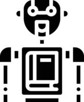 library robot ai artificial intelligence - solid icon vector