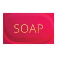 Red soap icon, cartoon style vector