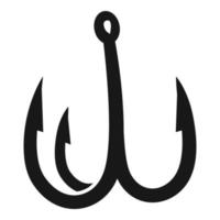 Triple fishing hook icon, simple style vector