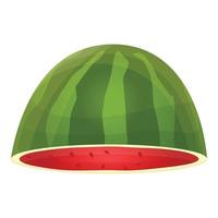 Half watermelon icon, cartoon style vector