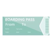 Airport boarding pass icon, cartoon style vector