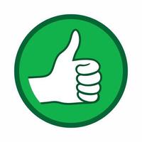 Thumb up icon, simple style vector