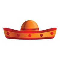 Mexican sombrero icon, cartoon style vector